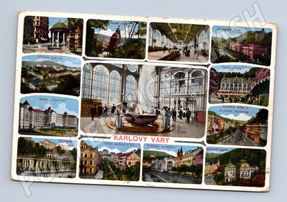 Postcard Karlovy Vary colored multiple shots (M5478)