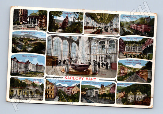 Pohlednice Karlovy Vary kolorovaná více záběrů (M5478)