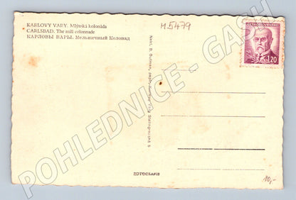 Pohlednice Karlovy Vary Mlýnská kolonáda Masaryk (M5479)