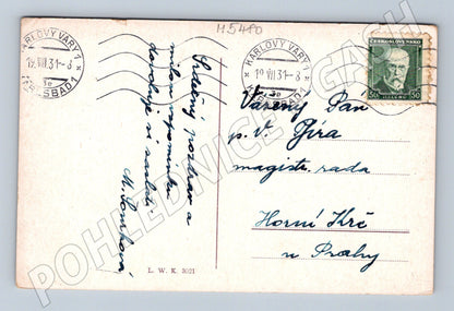 Postcard Karlovy Vary Sadová třída 1931 (M5480)