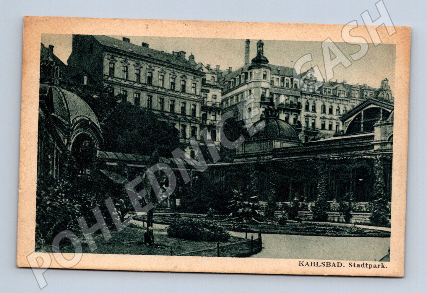 Pohlednice Karlovy Vary Stadtpark historická (M5486)