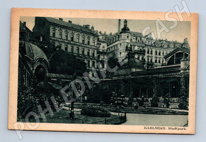 Pohlednice Karlovy Vary Stadtpark historická (M5486)