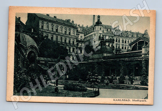 Pohlednice Karlovy Vary Stadtpark historická (M5486)