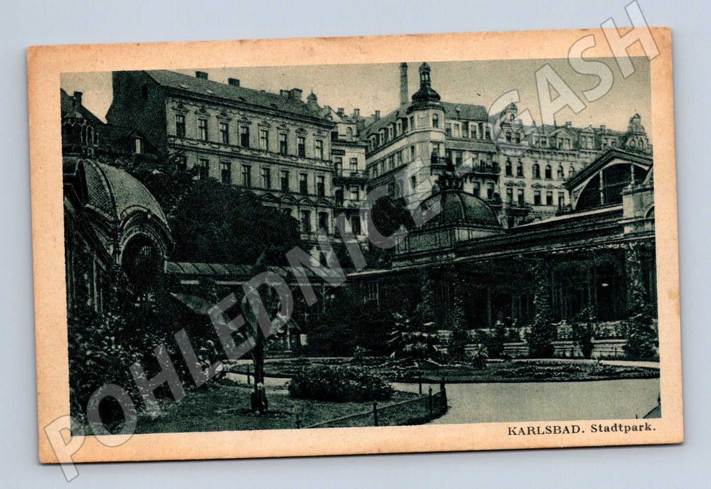 Pohlednice Karlovy Vary Stadtpark historická (M5488)