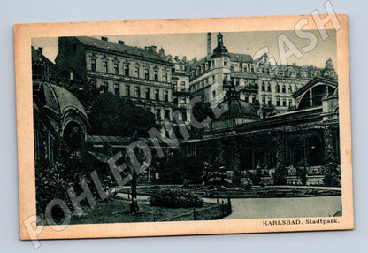Pohlednice Karlovy Vary Stadtpark historická (M5488)