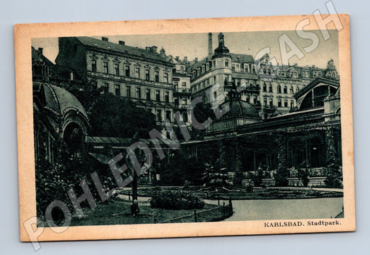 Pohlednice Karlovy Vary Stadtpark historická (M5488)
