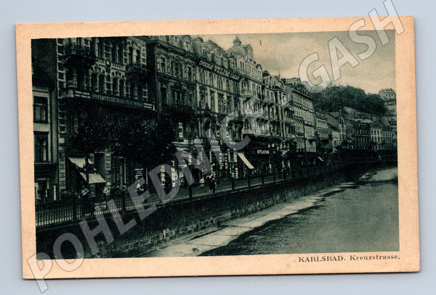 Postcard Karlovy Vary Kreuzstrasse historical (M5489)
