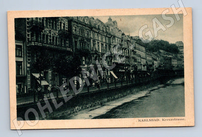 Postcard Karlovy Vary Kreuzstrasse historical (M5489)