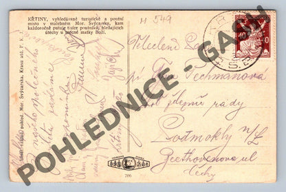 Pohlednice Křtiny Moravský Švýcarsko 1926 (M549)