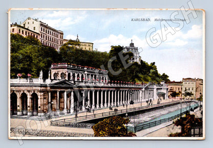 Pohlednice Karlovy Vary Mlýnská kolonáda 1929 (M5503)