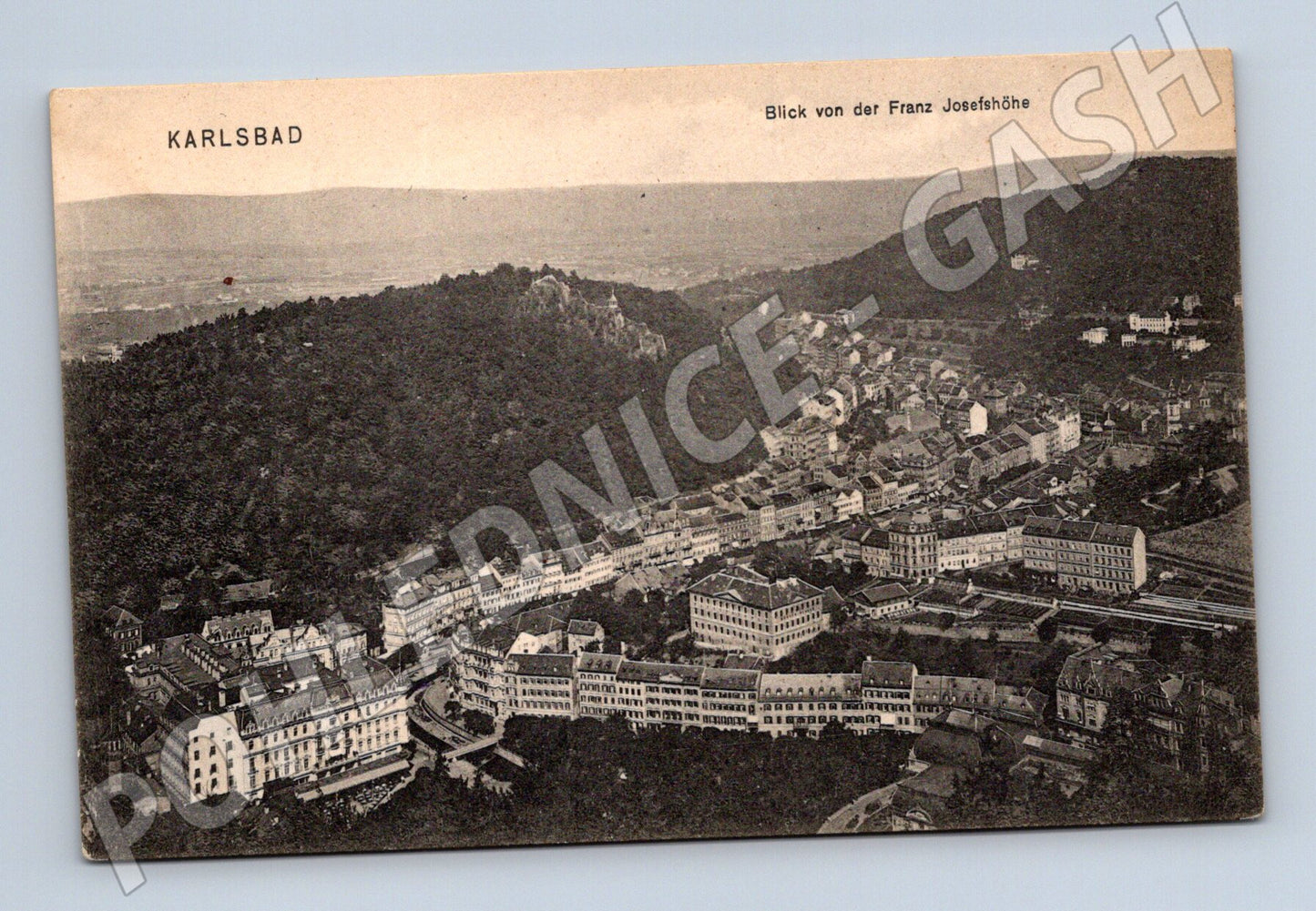 Postcard Karlovy Vary Franz Josefs Höhe view (M5504)