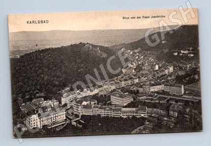 Postcard Karlovy Vary Franz Josefs Höhe view (M5504)