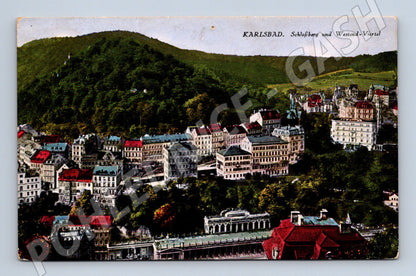 Postcard Karlovy Vary Schlossberg and Westend (M5508)