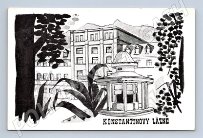 Postcard Konstantinovy ​​Lázně drawing of the colonnade (M5511)