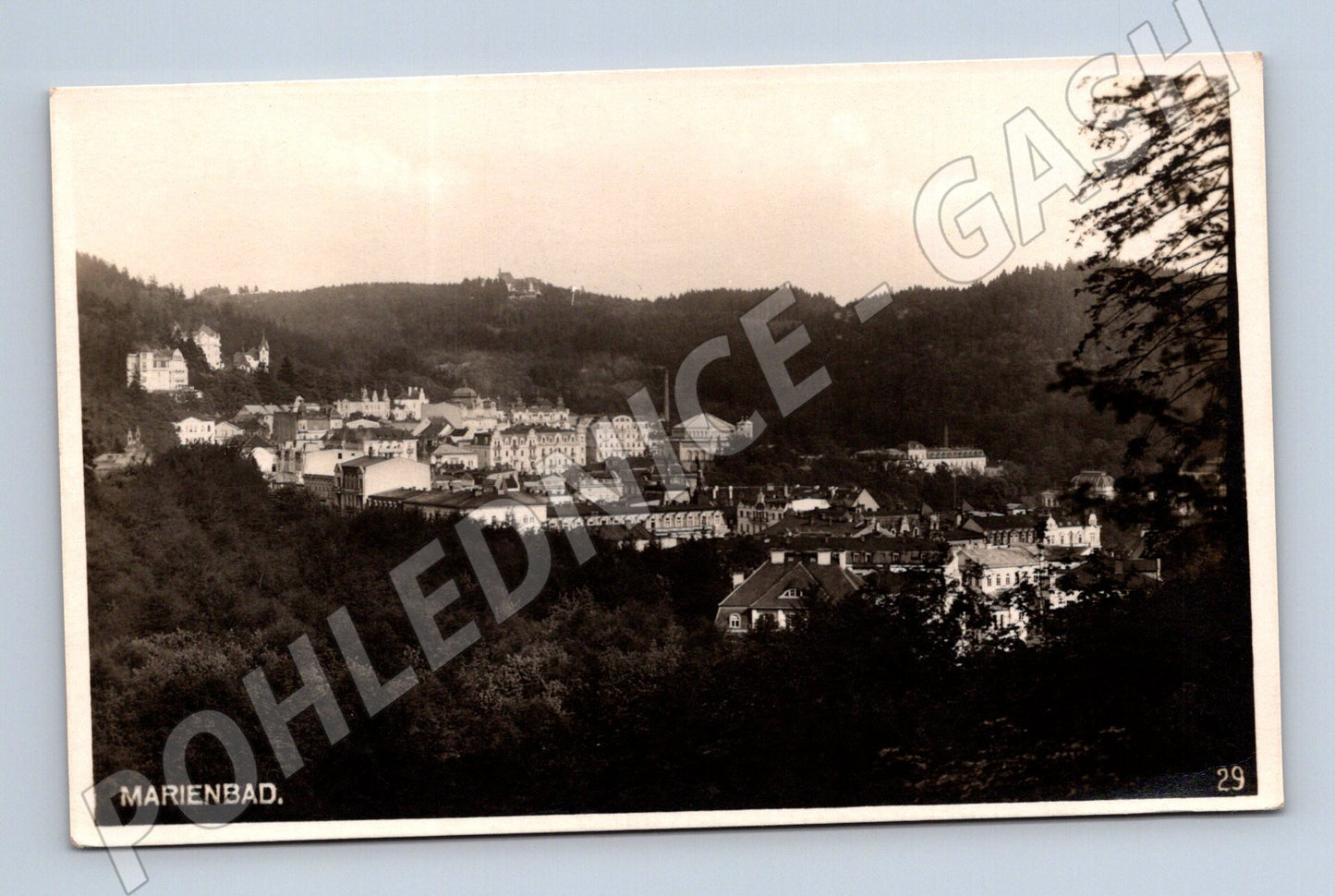 Pohlednice Marienbad panorama města historická (M5516)