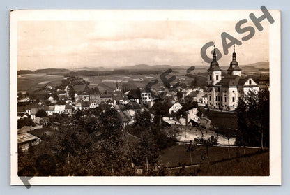 Pohlednice Žamberk s kostelem 1928 (M552)