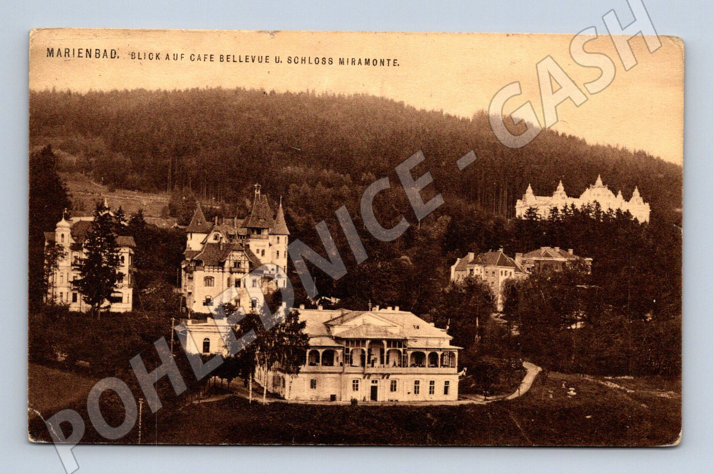 Postcard Marianske Lazne Café Bellevue Miramonte 1910 (M5520)
