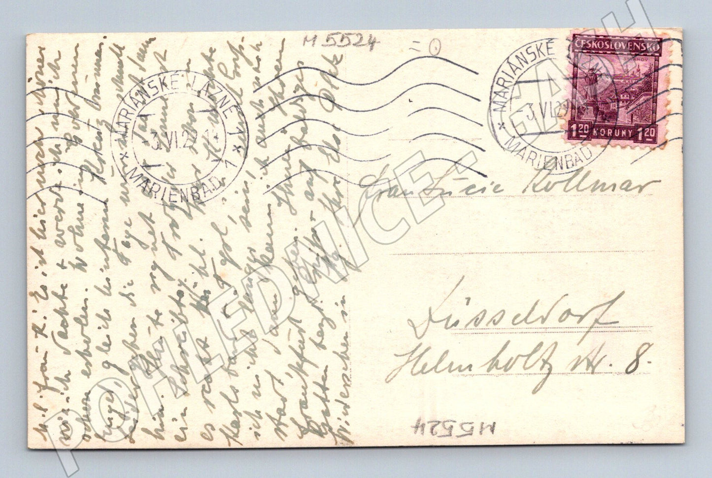 Postcard Marianske Lazne Ferdinand's Spring Church 1929 (M5524)