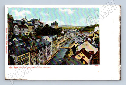 Postcard Karlovy Vary Mühlbrunnquai colored (M5527)