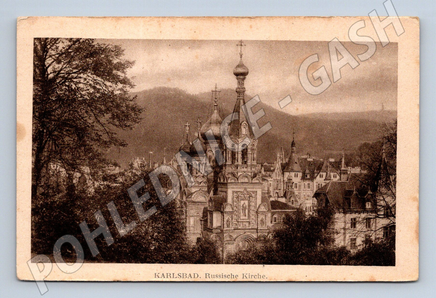 Postcard Karlovy Vary Russian Church historical (M5528)