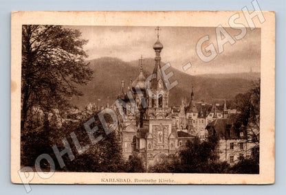 Postcard Karlovy Vary Russian Church historical (M5528)