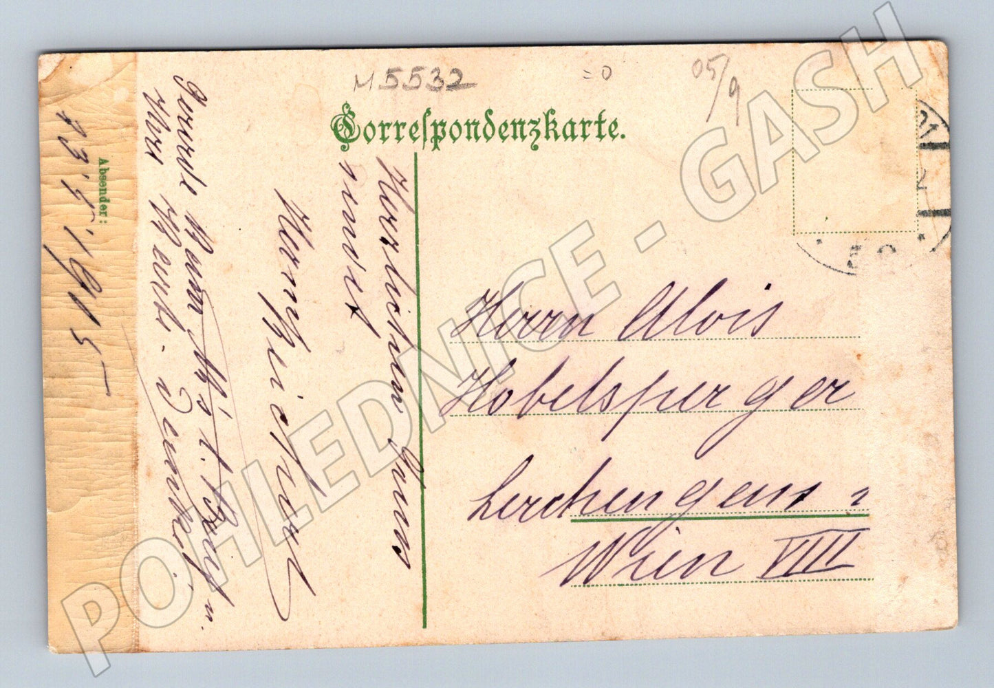 Postcard Karlovy Vary Colonnade hand-colored (M5532)