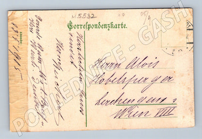 Postcard Karlovy Vary Colonnade hand-colored (M5532)