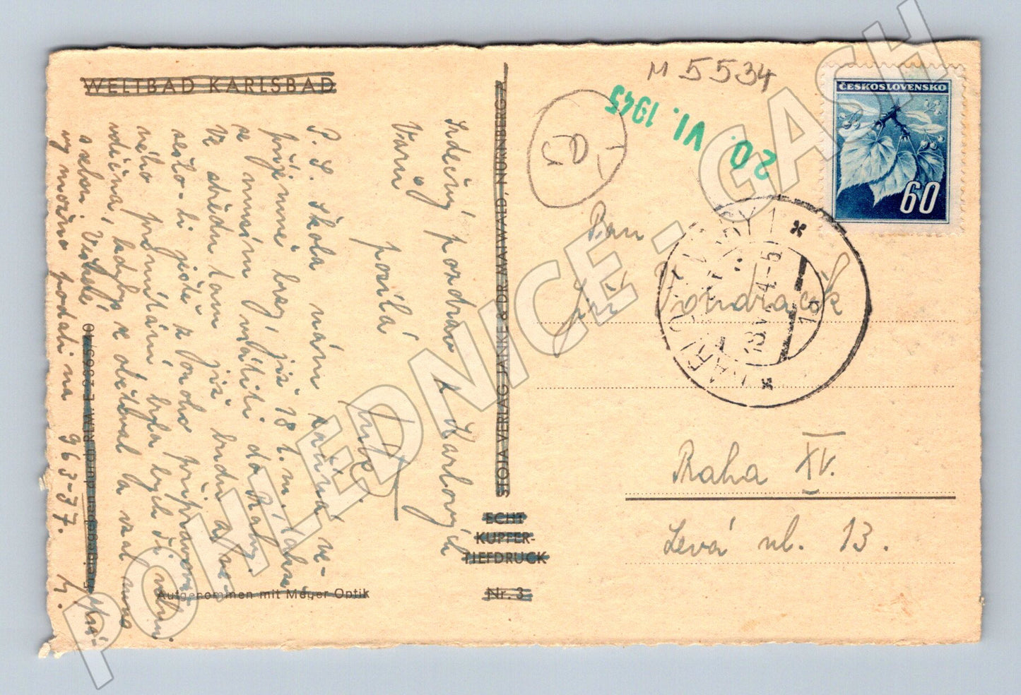 Postcard Karlovy Vary historical 1935 (M5534)
