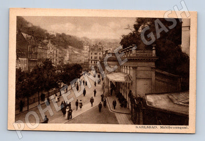 Pohlednice Karlovy Vary Mühlbrunnquai stará (M5541)
