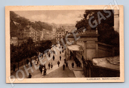 Pohlednice Karlovy Vary Mühlbrunnquai historická (M5543)