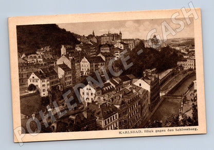 Postcard Karlovy Vary Castle Hill historical (M5553)