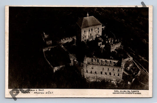 Pohlednice hrad Točník letecký pohled 1928 (M556)