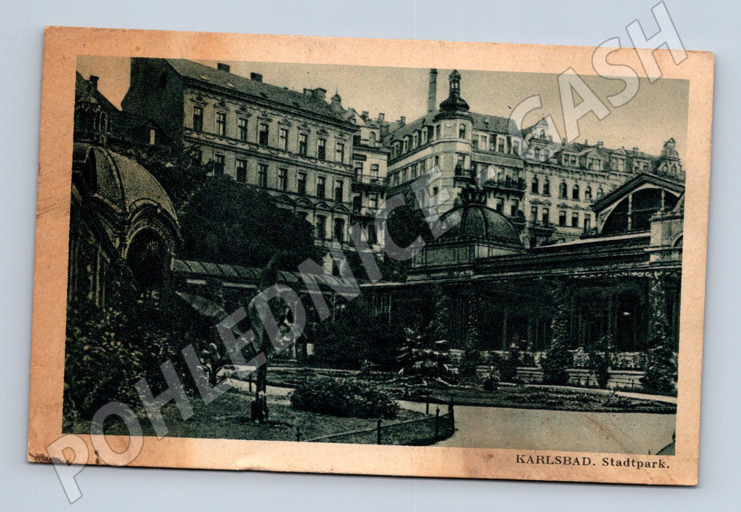 Postcard Karlovy Vary Stadtpark old (M5561)