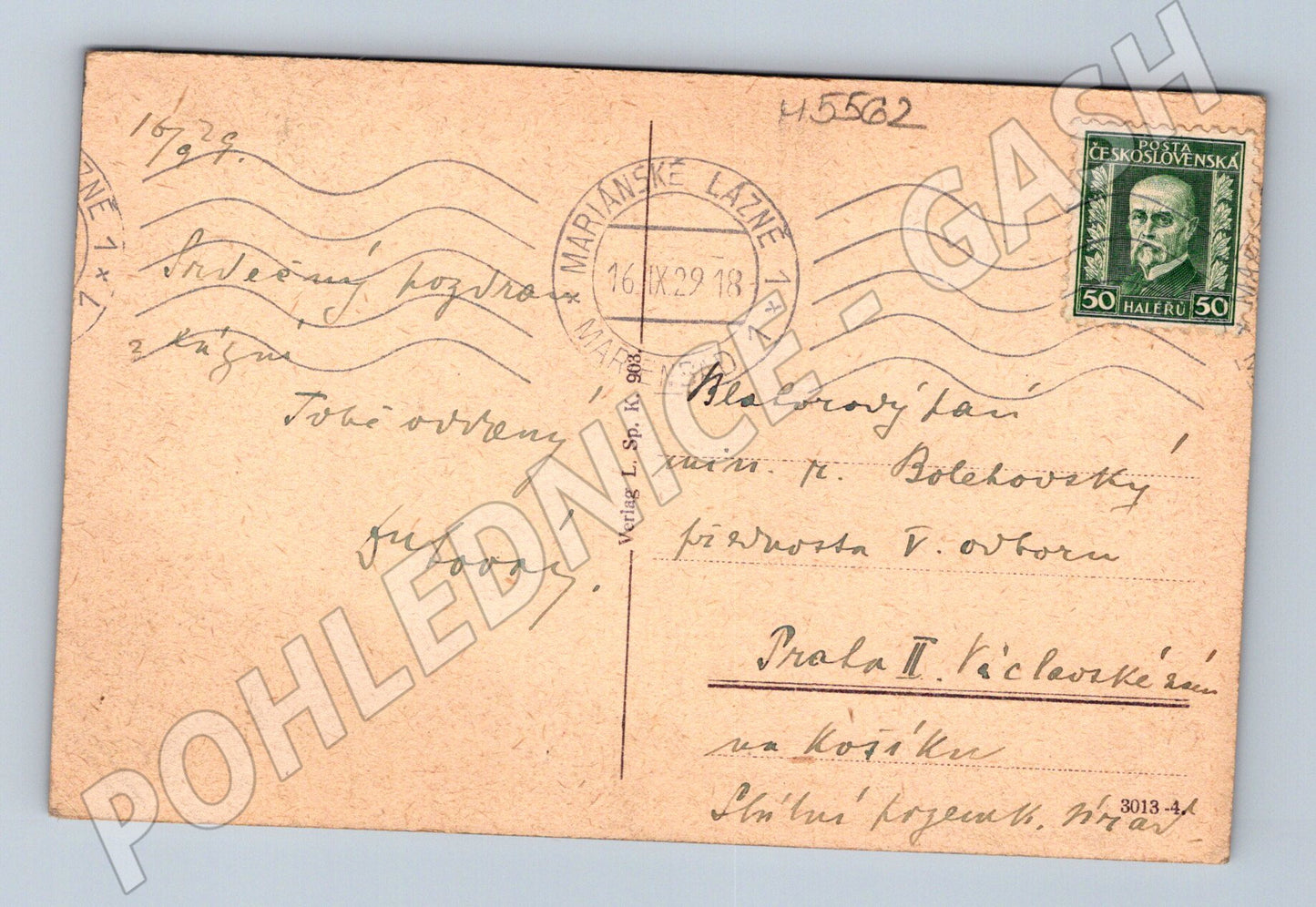 Postcard Marianske Lazne Old Forest Spring (M5562)