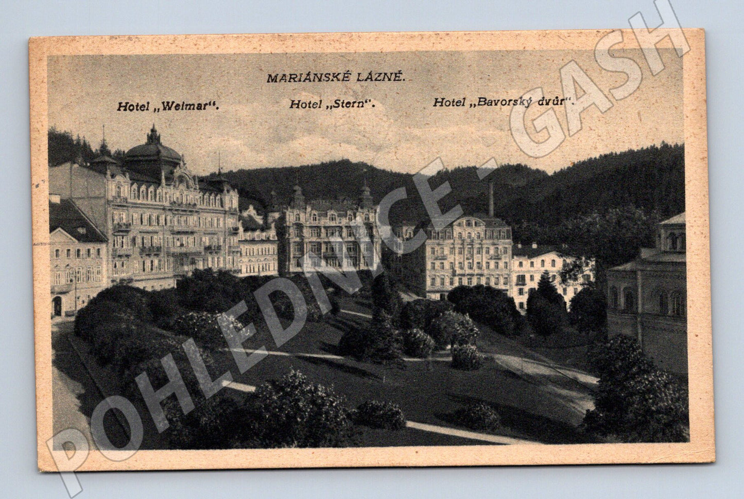 Postcard Marianske Lazne Hotel Welmar and Stern (M5563)
