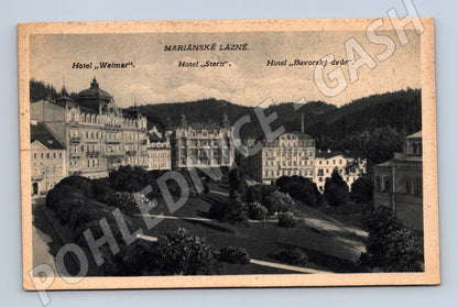 Postcard Marianske Lazne Hotel Welmar and Stern (M5563)
