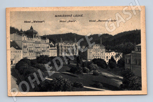 Pohlednice Mariánské Lázně Hotel Welmar a Stern (M5563)