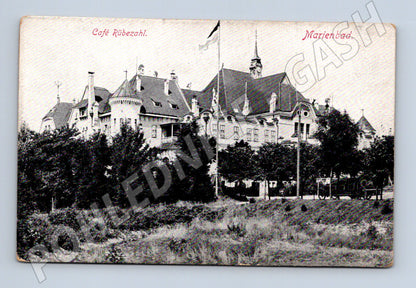 Postcard Café Rübezahl Marienbad historical (M5567)