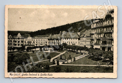 Postcard Marianske Lazne Goethe Monument (M5568)