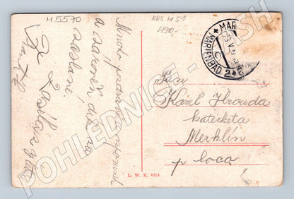 Postcard Marianske Lazne Old Main Street (M5570)