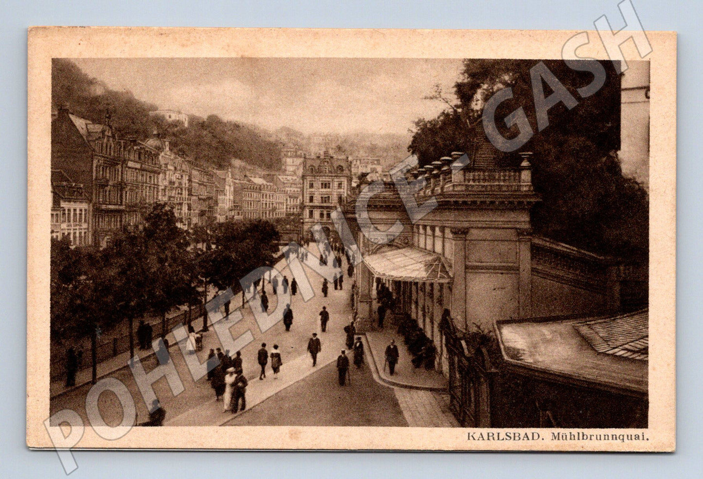 Postcard Karlovy Vary Mühlbrunnquai old version (M5573)