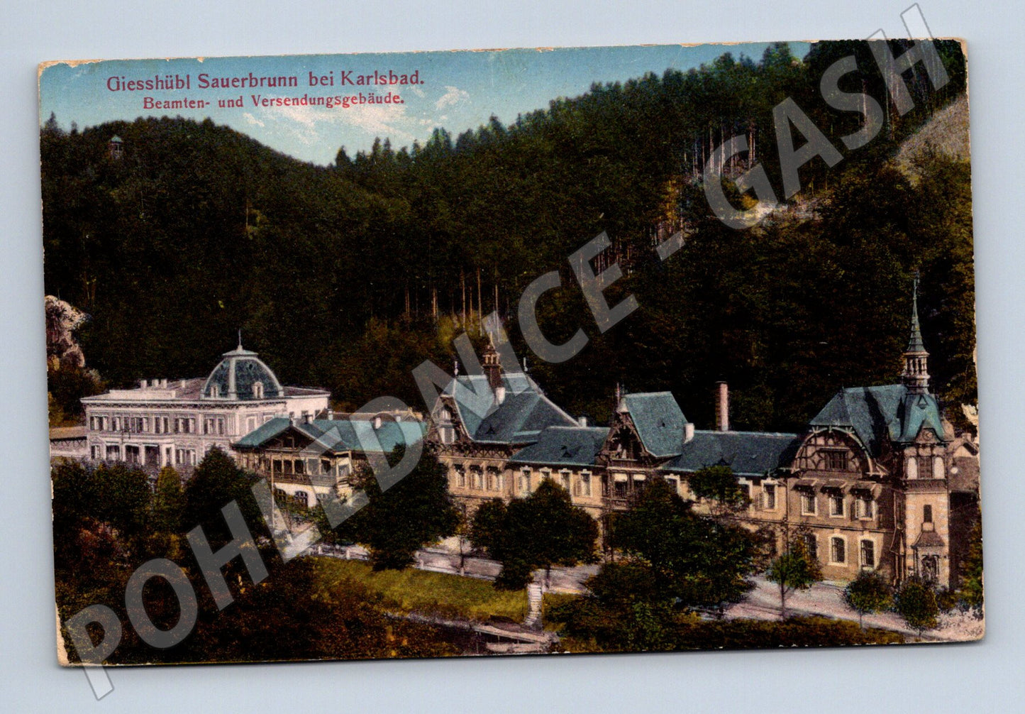Postcard Giesshübl Sauerbrunn near Karlovy Vary colored (M5575)