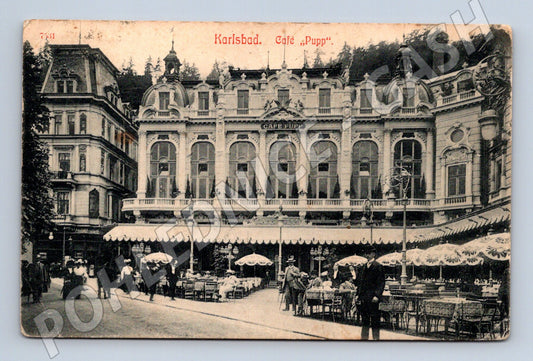 Pohlednice Karlovy Vary Café Pupp historická (M5576)