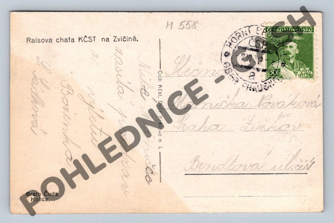 Pohlednice Raisova chata KČST na Zvičině (M558)