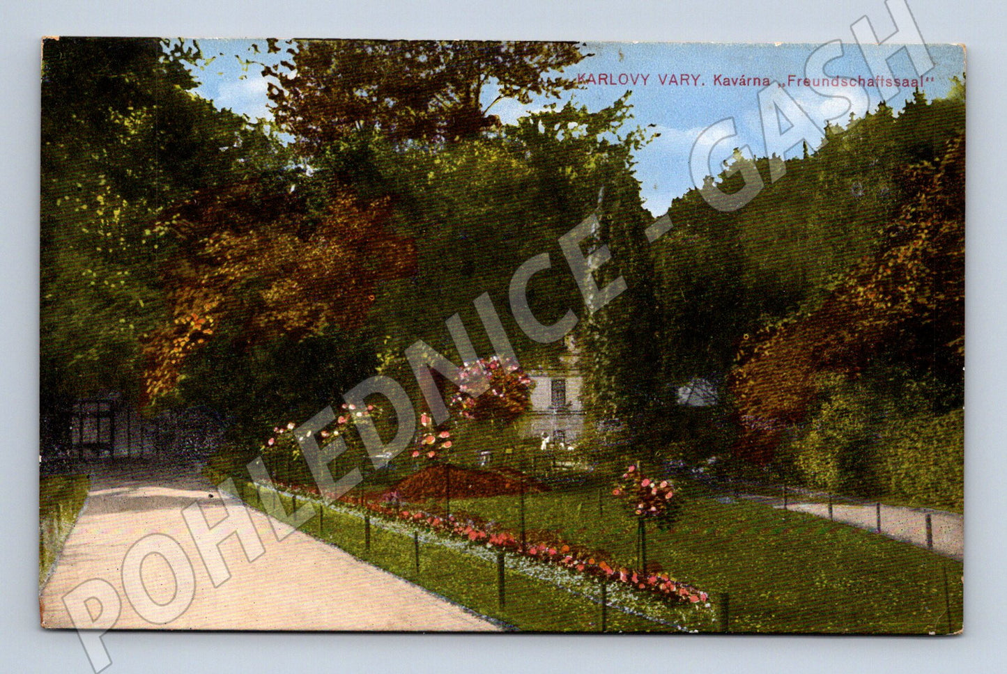 Postcard Karlovy Vary cafe Freundschaftssaal old (M5580)