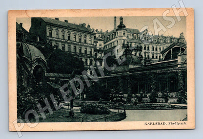 Pohlednice Karlovy Vary Stadtpark historická (M5589)