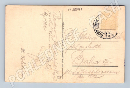 Postcard Marianske Lazne concert at the Spring of the Cross (M5591)