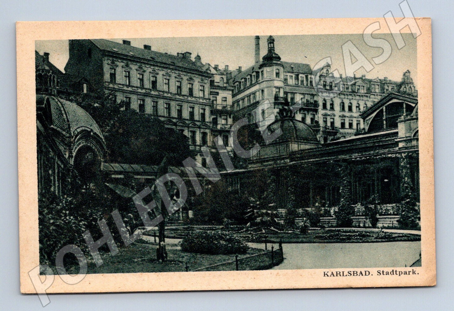 Postcard Karlovy Vary Stadtpark old (M5593)