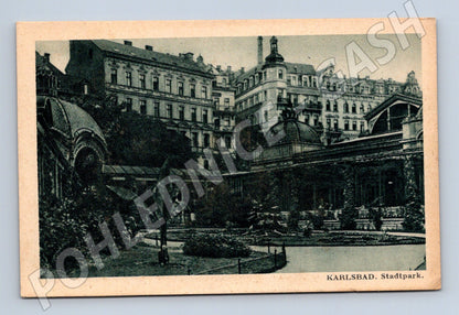 Postcard Karlovy Vary Stadtpark old (M5593)