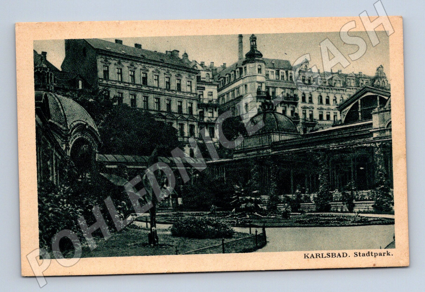 Postcard Karlovy Vary Stadtpark historical (M5594)